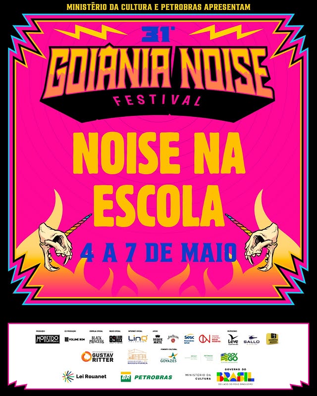 O Goiânia Noise Festival realiza, entre os dias 4 e 7 de maio, o projeto Noise na Escola.